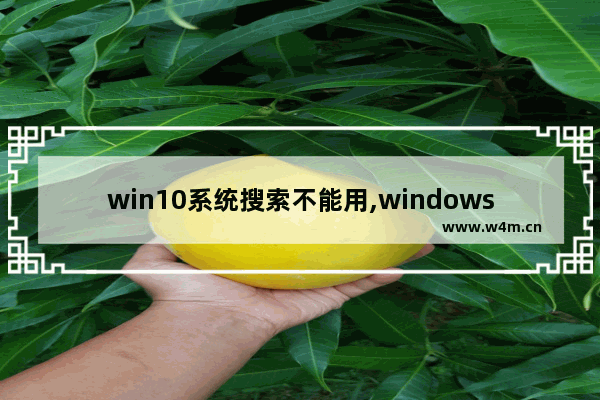 win10系统搜索不能用,windows10搜索功能不能用