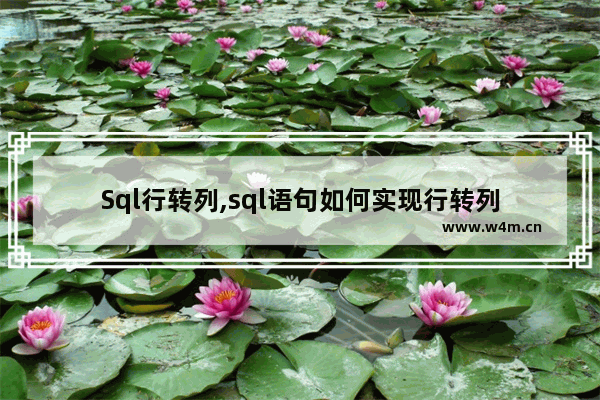 Sql行转列,sql语句如何实现行转列