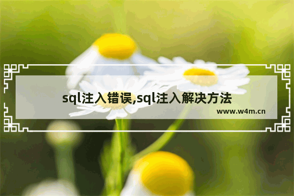 sql注入错误,sql注入解决方法