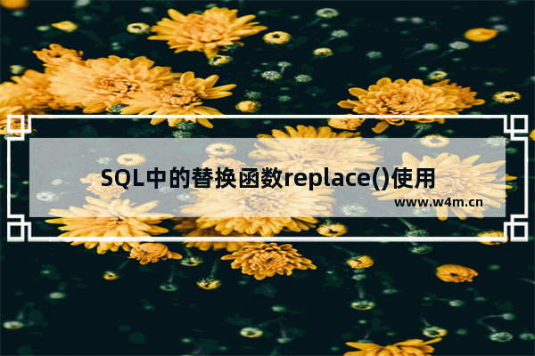 SQL中的替换函数replace()使用,mysql中replace语句