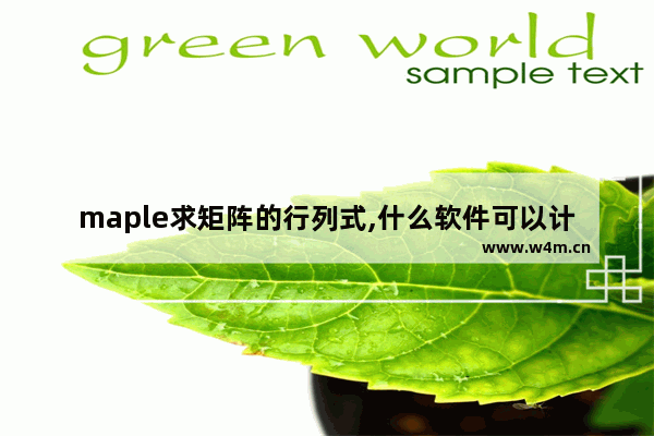 maple求矩阵的行列式,什么软件可以计算行列式