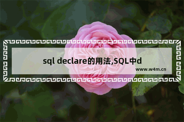 sql declare的用法,SQL中declare,SQLserver中的declare变量用法