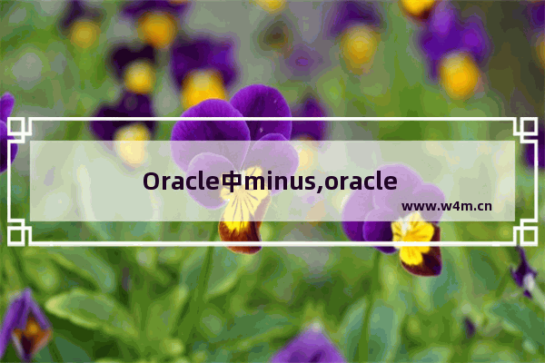 Oracle中minus,oracle minus语句性能