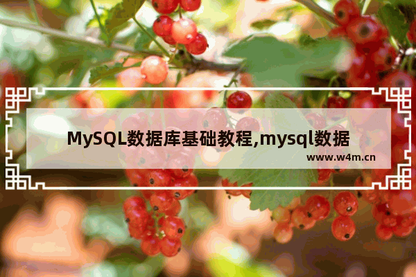 MySQL数据库基础教程,mysql数据库实用教程