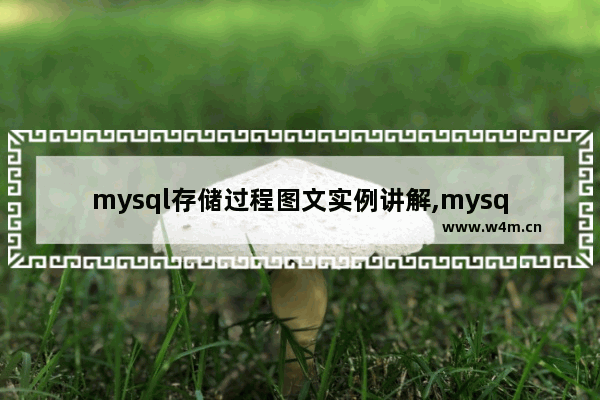 mysql存储过程图文实例讲解,mysql存储过程图文实例讲解教程