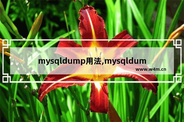 mysqldump用法,mysqldump命令详解