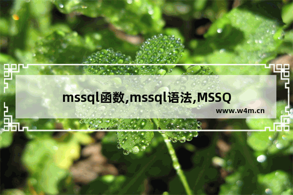 mssql函数,mssql语法,MSSQL ISQL命令详解