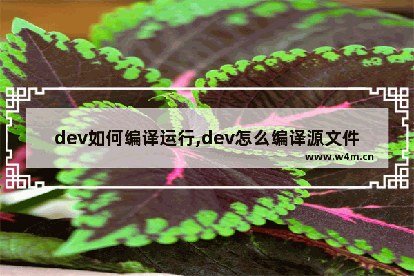 dev如何编译运行,dev怎么编译源文件