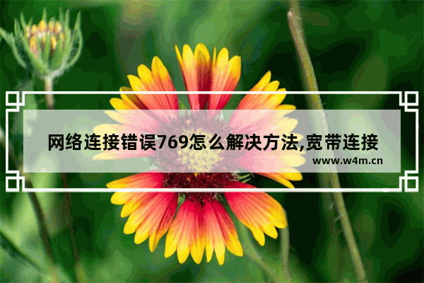 网络连接错误769怎么解决方法,宽带连接出现769怎么办