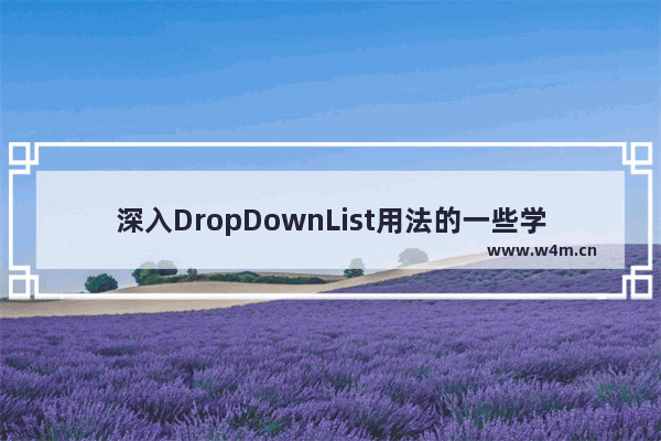 深入DropDownList用法的一些学习总结分析