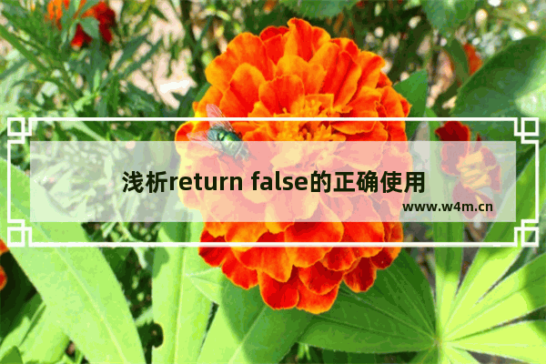 浅析return false的正确使用