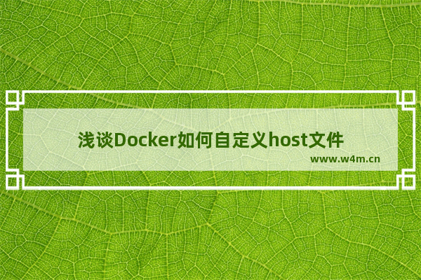 浅谈Docker如何自定义host文件