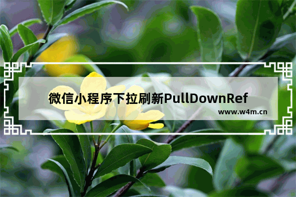 微信小程序下拉刷新PullDownRefresh的使用方法