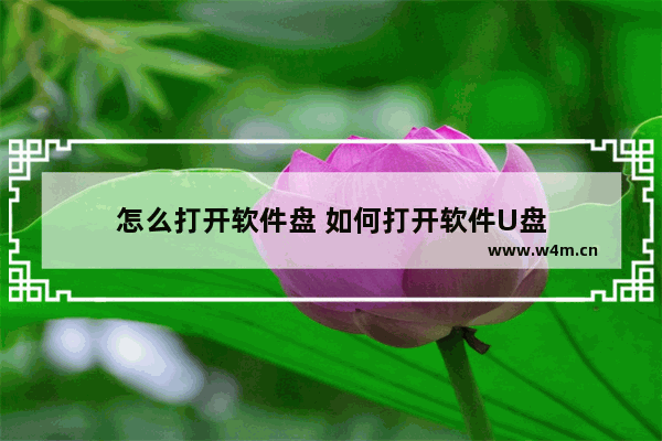 怎么打开软件盘 如何打开软件U盘