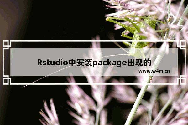 Rstudio中安装package出现的问题及解决