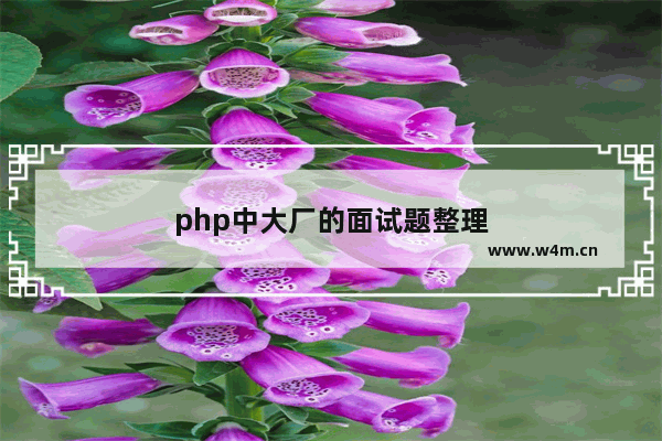 php中大厂的面试题整理