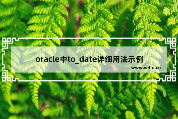 oracle中to_date详细用法示例(oracle日期格式转换)