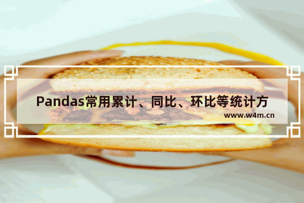 Pandas常用累计、同比、环比等统计方法实践过程