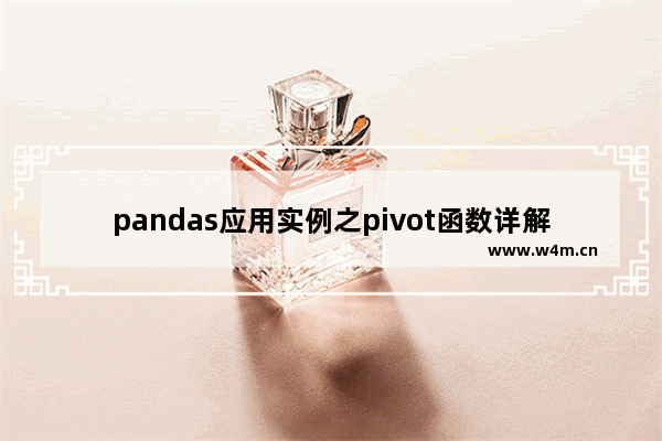 pandas应用实例之pivot函数详解