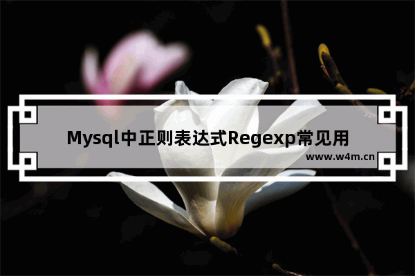 Mysql中正则表达式Regexp常见用法