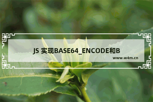 JS 实现BASE64_ENCODE和BASE64_DECODE(实例代码)