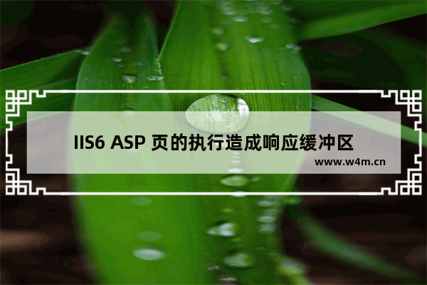 IIS6 ASP 页的执行造成响应缓冲区超过其配置限制的解决方法