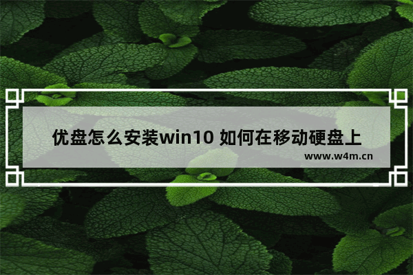 优盘怎么安装win10 如何在移动硬盘上安装Win10