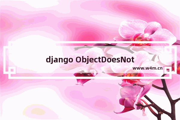 django ObjectDoesNotExist 和 DoesNotExist的用法