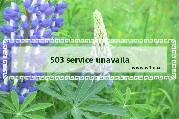 503 service unavailable错误解决方案讲解