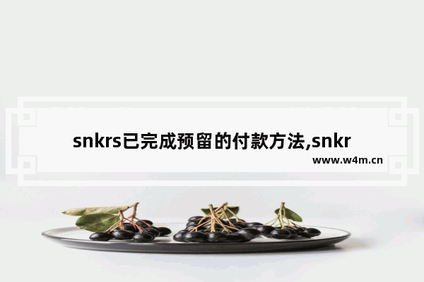 snkrs已完成预留的付款方法,snkrs中签后的预留时间是多少