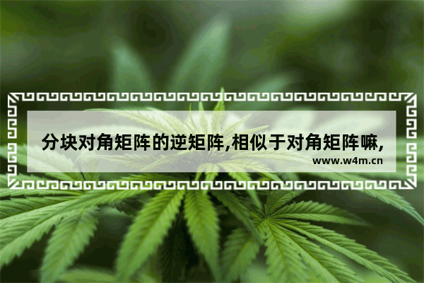 分块对角矩阵的逆矩阵,相似于对角矩阵嘛,相似于对角矩阵对吗