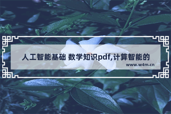 人工智能基础 数学知识pdf,计算智能的数学基础 pdf