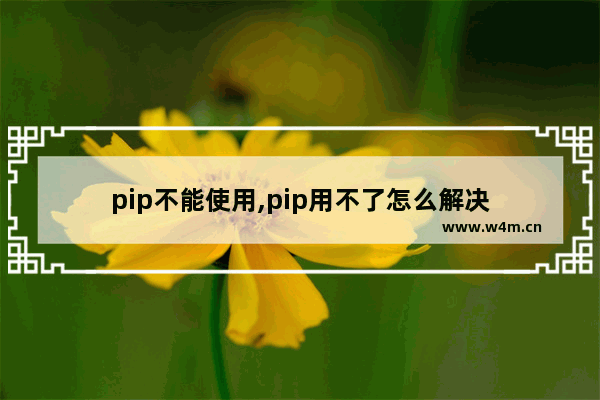 pip不能使用,pip用不了怎么解决