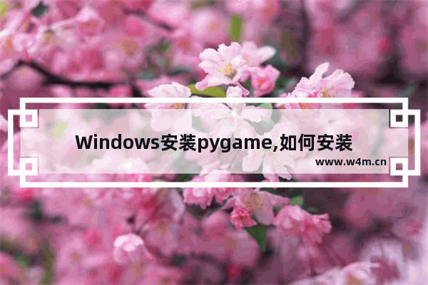 Windows安装pygame,如何安装Pygame