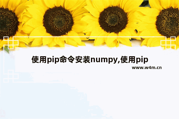 使用pip命令安装numpy,使用pip命令安装numpy、scipy模块