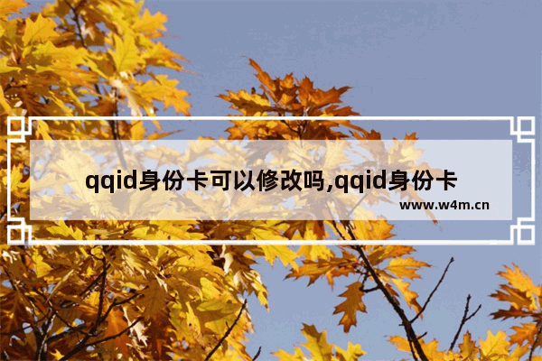 qqid身份卡可以修改吗,qqid身份卡怎么才能设置