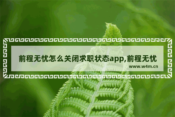 前程无忧怎么关闭求职状态app,前程无忧怎么关闭求职状态网页