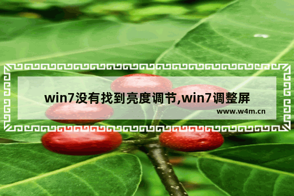 win7没有找到亮度调节,win7调整屏幕亮度选项不见了