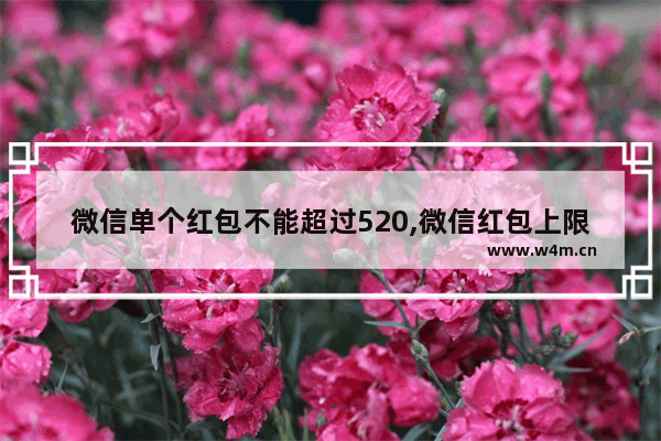 微信单个红包不能超过520,微信红包上限520是真的吗