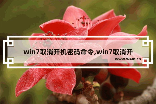 win7取消开机密码命令,win7取消开机密码 注册表