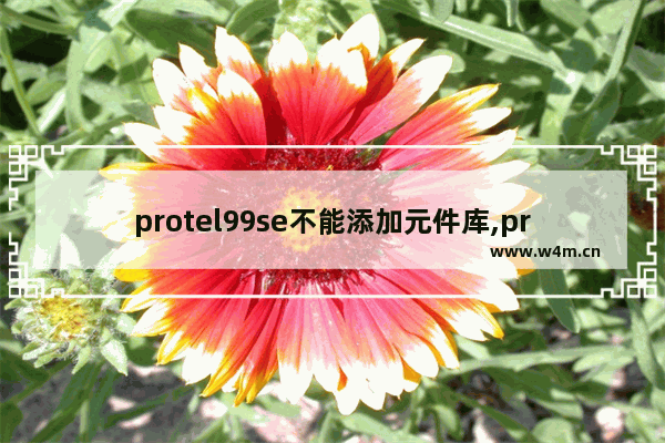 protel99se不能添加元件库,protel99se元件库导入