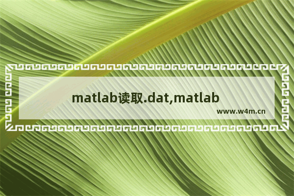 matlab读取.dat,matlab dat转txt