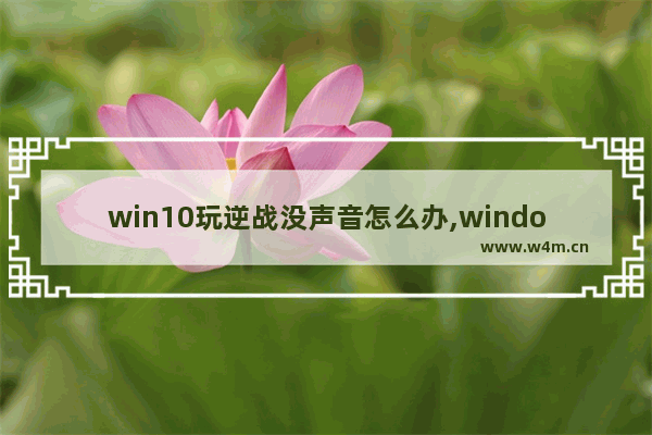 win10玩逆战没声音怎么办,window10玩逆战没声音