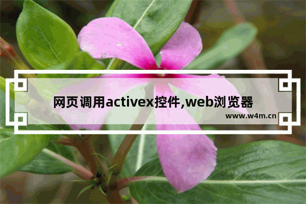 网页调用activex控件,web浏览器阻止安装activex控件