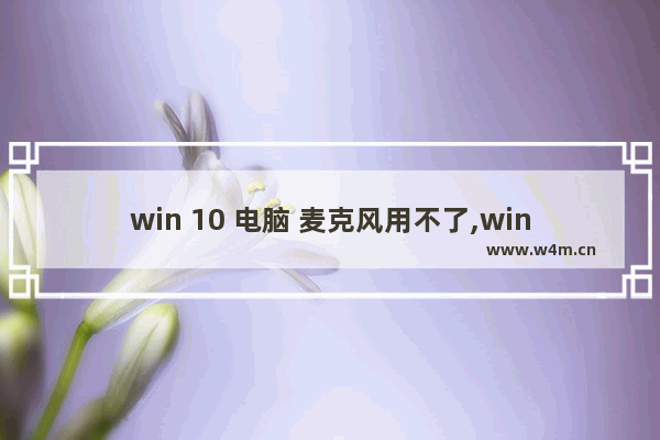 win 10 电脑 麦克风用不了,win10无法使用麦克风