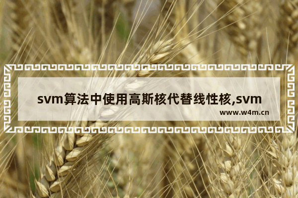 svm算法中使用高斯核代替线性核,svm支持向量机核函数有哪些