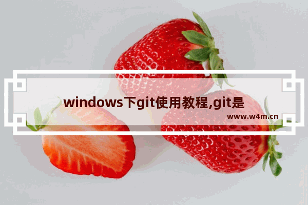 windows下git使用教程,git是github创造的代码管理工具