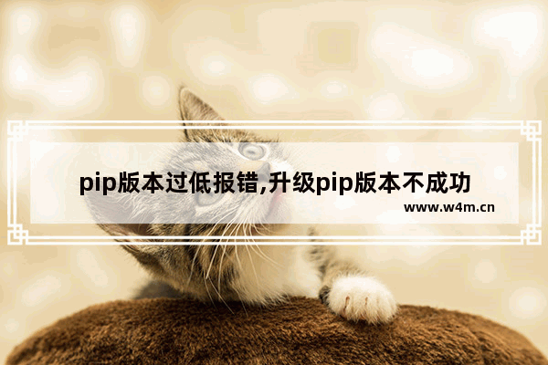 pip版本过低报错,升级pip版本不成功怎么办