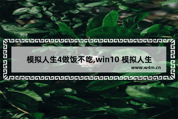 模拟人生4做饭不吃,win10 模拟人生4