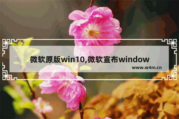 微软原版win10,微软宣布windows10将是最后一个版本